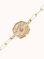 Load image into Gallery viewer, PETITE PB RAISED GOLD BRACELET PINK SAPPHIRE - Millo Jewelry
