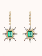 Load image into Gallery viewer, STARBURST EARRINGS EMERALD - Millo Jewelry
