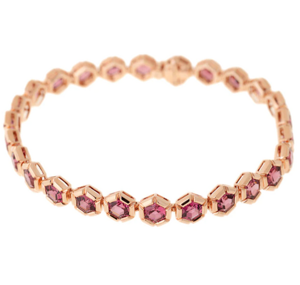 ROSE DE FRANCE BRACELET RHODOLITES - Millo Jewelry