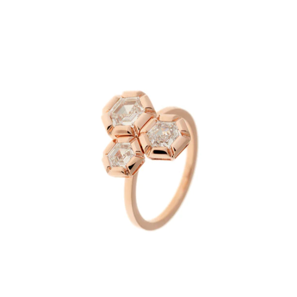 ROSE DE FRANCE RING DIAMONDS - Millo Jewelry