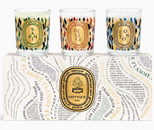 SET OF 3 SMALL HOLIDAY CANDLES Pine Tree, Delight, Cotton - Millo 