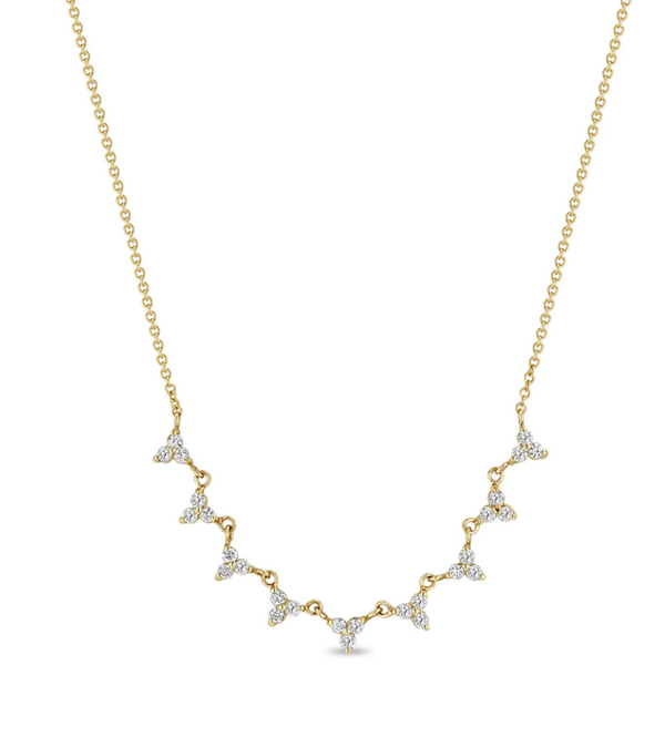 14K 9 LINKED DIAMOND TRIO NECKLACE - Millo 