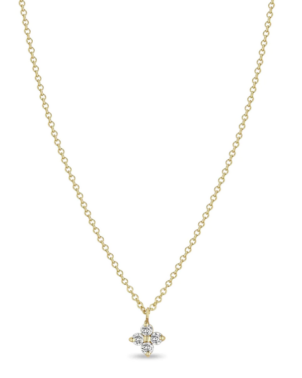 14K PRONG DIAMOND QUAD NECKLACE - Millo 