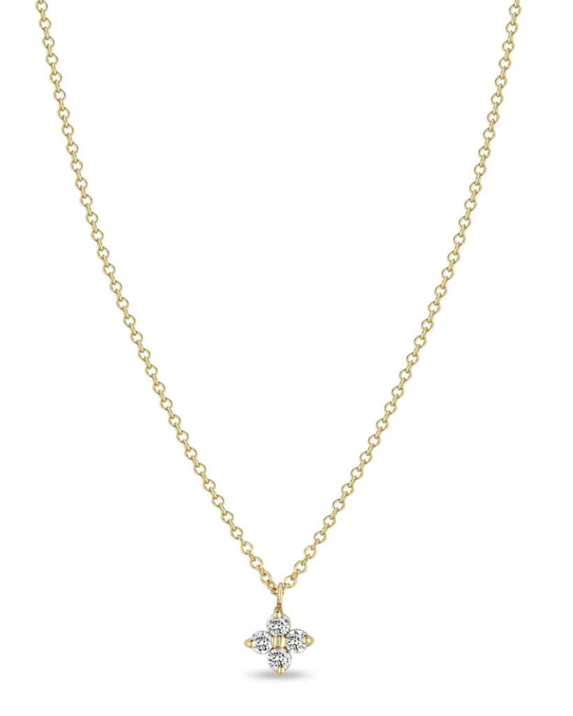14K PRONG DIAMOND QUAD NECKLACE - Millo 
