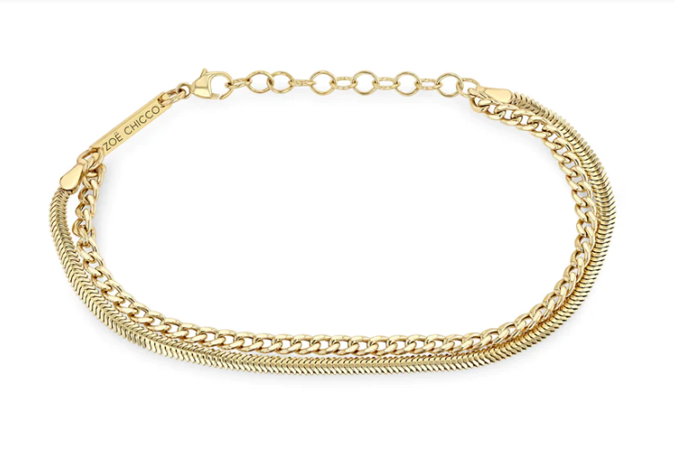 Zoë Chicco 14K Small Curb Snake Bracelet 6-7