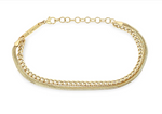Load image into Gallery viewer, 14K SMALL CURB &amp; SNAKE DOUBLE CHAIN BRACELET - Millo 
