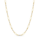 Load image into Gallery viewer, 14K LINKED PRONG DIAMOND &amp; MEDIUM PAPERCLIP ROLO CHAIN NECKLACE - Millo 
