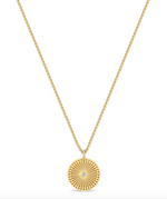 Load image into Gallery viewer, 14K SMALL SUNBEAM MEDALLION BOX CHAIN NECKLACE - Millo 
