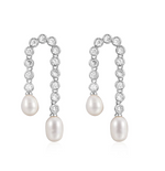 Load image into Gallery viewer, THE PAVE PEARL U STUDS
