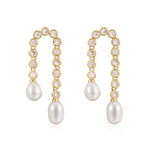 Load image into Gallery viewer, THE PAVE PEARL U STUDS
