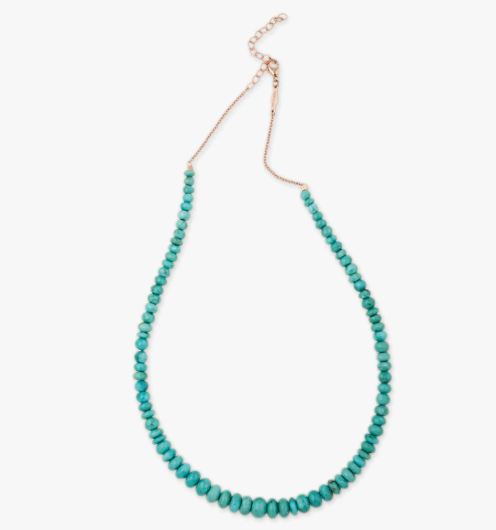 SMALL GRADUATED TURQUOISE BEADED NECKLACE - Millo Jewelry