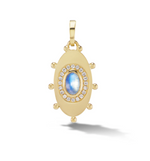Load image into Gallery viewer, Oval Evil Eye Amulet Charm in Moonstone - Millo Jewelry
