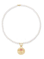 Load image into Gallery viewer, Akoya Pearl Beaded Necklace &amp; Akragas Talisman Charm - Millo Jewelry
