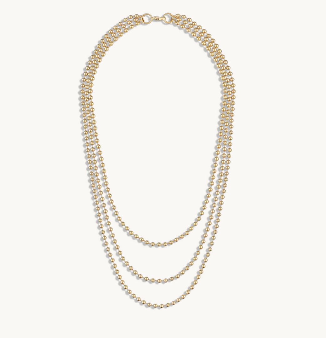 3MM LAYERED BALL CHAIN NECKLACE - Millo Jewelry