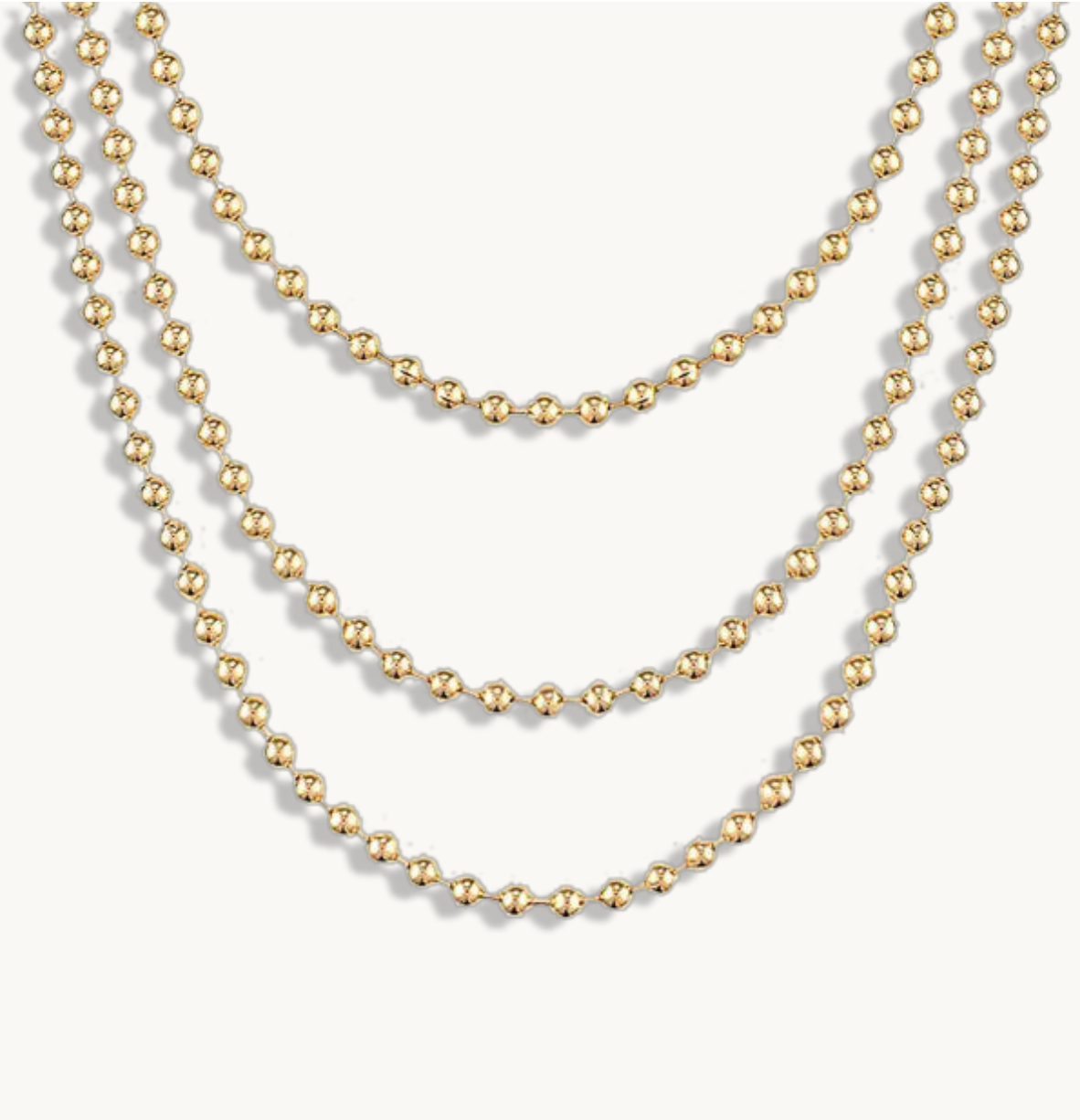 3MM LAYERED BALL CHAIN NECKLACE - Millo Jewelry