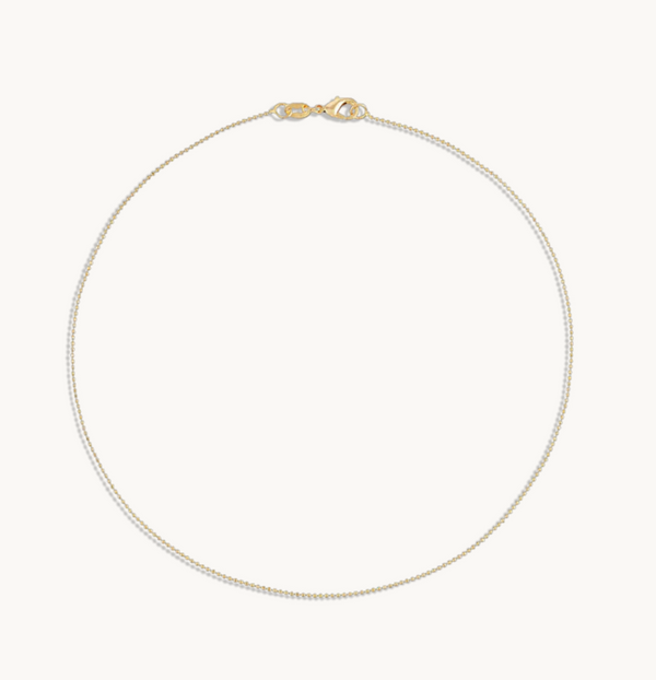 1MM DIAMOND CUT GOLD BALL CHAIN NECKLACE - Millo Jewelry