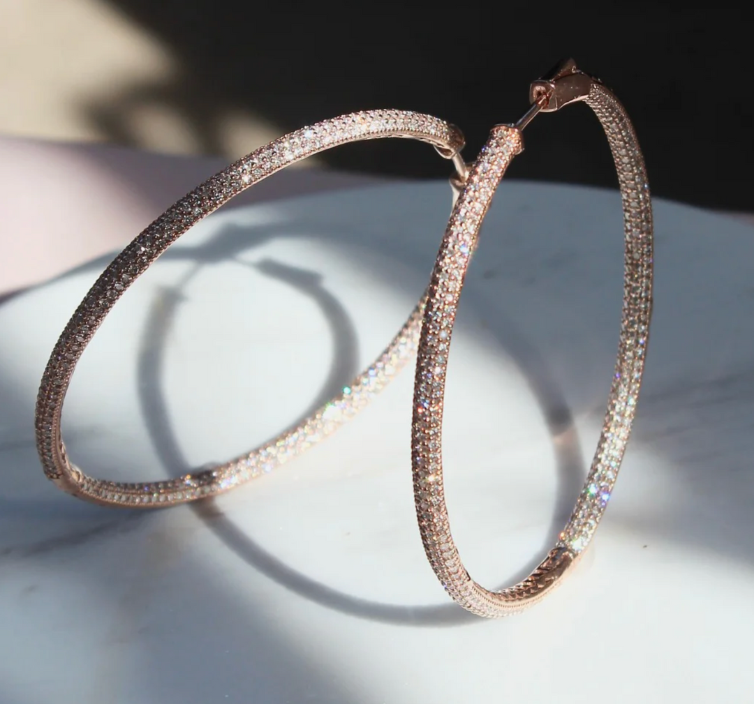Triple Row Infinity Hoops - Millo Jewelry