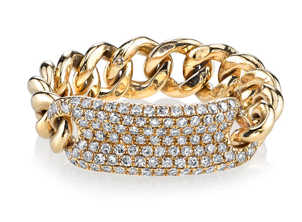 DIAMOND PAVE ID MINI LINK RING - Millo 