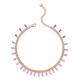 Load image into Gallery viewer, AMETHYST OMBRE BAGUETTE LINK CHOKER - Millo 
