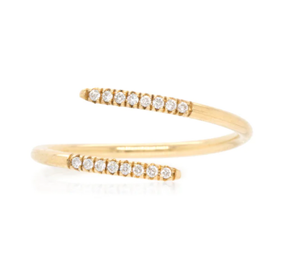 14K PAVÉ DIAMOND BYPASS RING - Millo 