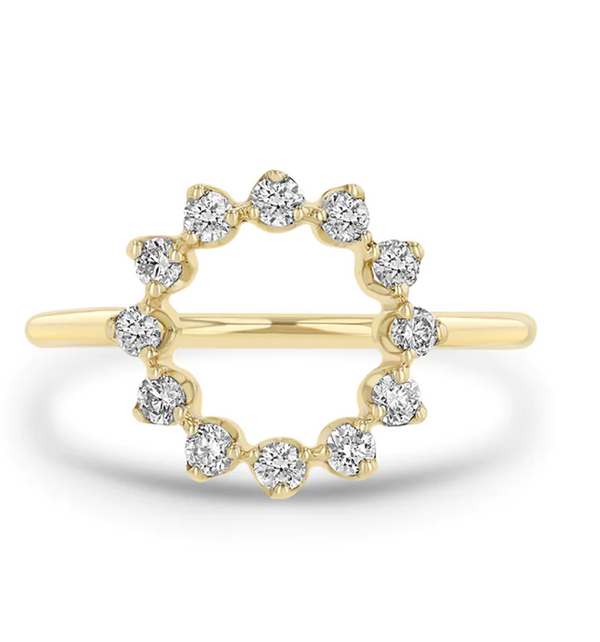 14K PRONG DIAMOND CIRCLE RING - Millo 