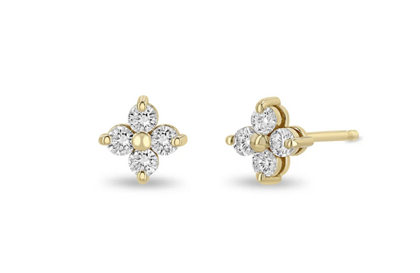 14K PRONG DIAMOND QUAD STUDS - Millo 