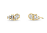 Load image into Gallery viewer, 14K PARIS MIXED CUT DIAMOND STUDS - Millo 
