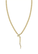 Load image into Gallery viewer, 14K GOLD PAVÉ DIAMOND SERPENT BOX CHAIN NECKLACE - Millo 
