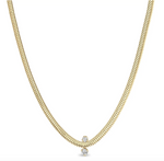 Load image into Gallery viewer, 14K 2 MIXED PRONG DIAMOND SNAKE CHAIN NECKLACE - Millo 
