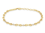 Load image into Gallery viewer, 14K 5 PRONG DIAMOND SMALL PUFFED MARINER CHAIN BRACELET - Millo 
