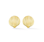 Load image into Gallery viewer, Small Yellow Gold Shell Stud Earrings - Millo 
