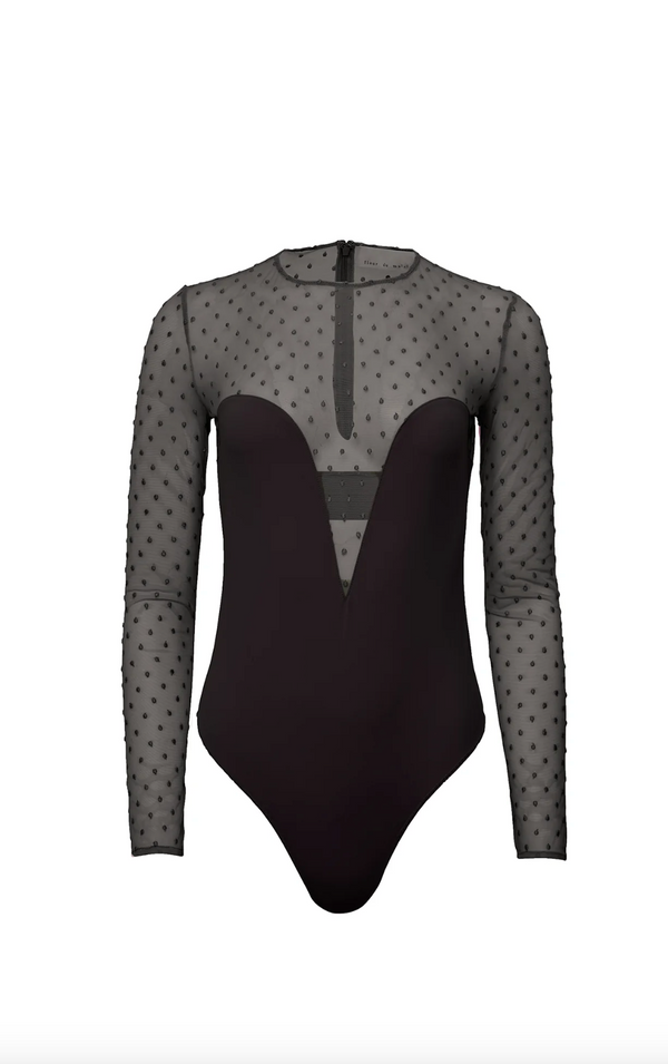 DOTTY JERSEY PLUNGE BODYSUIT - Millo 