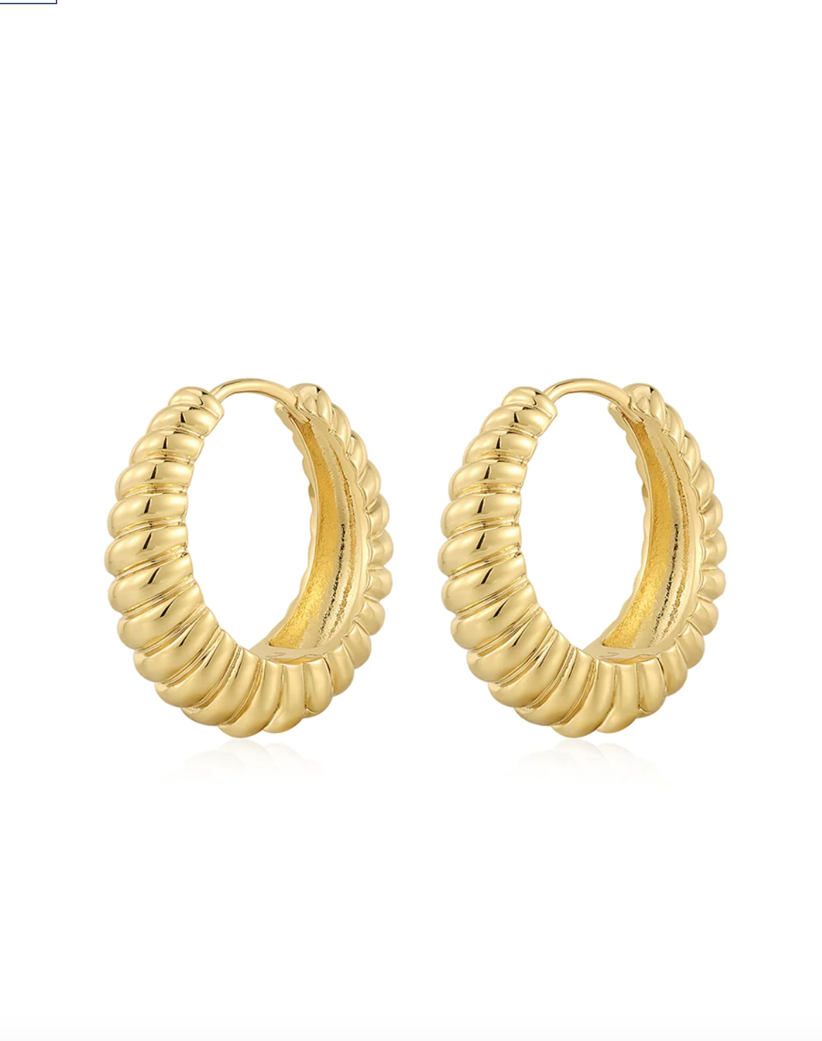 RIDGED MARBELLA HOOPS- GOLD - Millo 