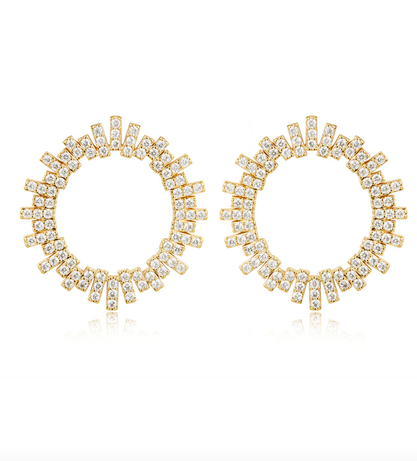 THE PAVE RAY EARRINGS- GOLD - Millo 