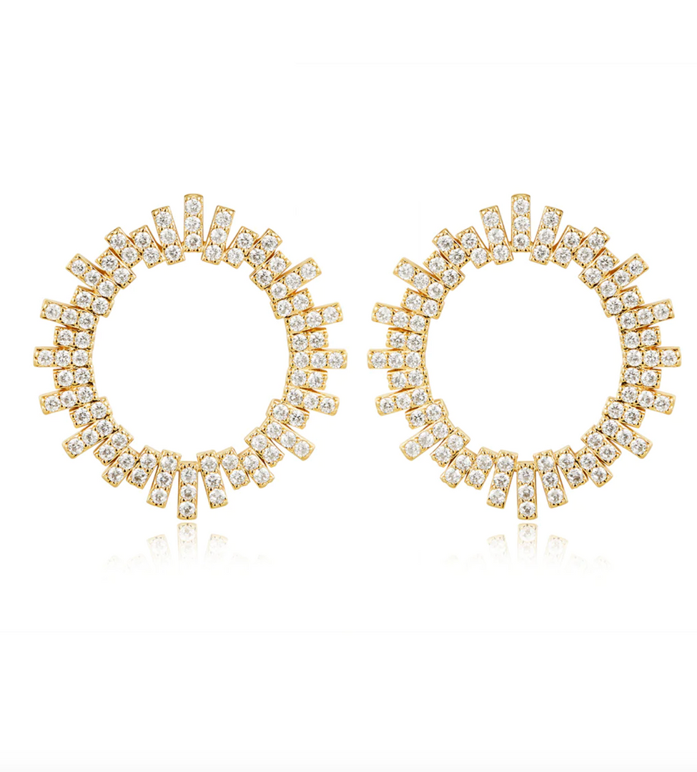 THE PAVE RAY EARRINGS- GOLD - Millo 