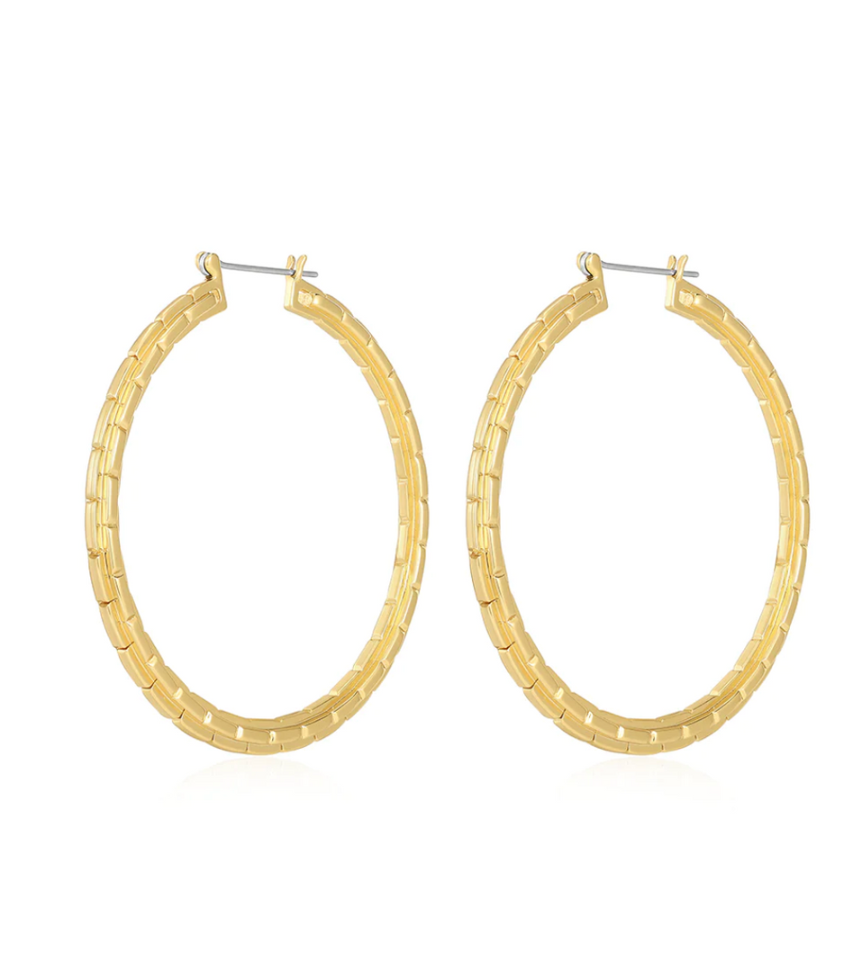 CHLOE CHAIN HOOPS- GOLD - Millo 