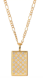 Load image into Gallery viewer, CHECKERBOARD DOG TAG NECKLACE- GOLD - Millo 
