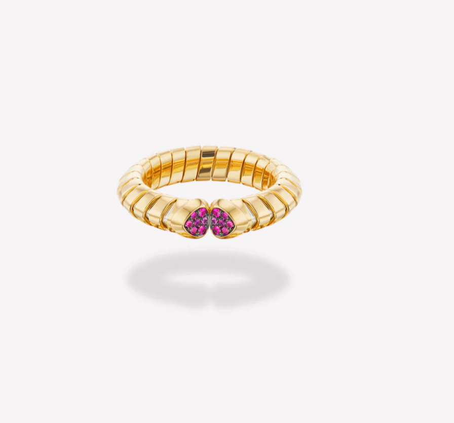 Trisolina Colored ruby Pavé Ring - Millo 