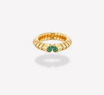 Load image into Gallery viewer, Trisolina Colored Pavé Ring emerald - Millo 
