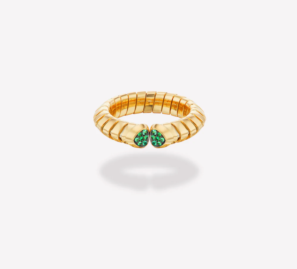 Trisolina Colored Pavé Ring emerald - Millo 