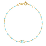 Load image into Gallery viewer, Eye Classic Gigi Turquoise bracelet, Yellow Gold, 6.7&quot; - Millo 
