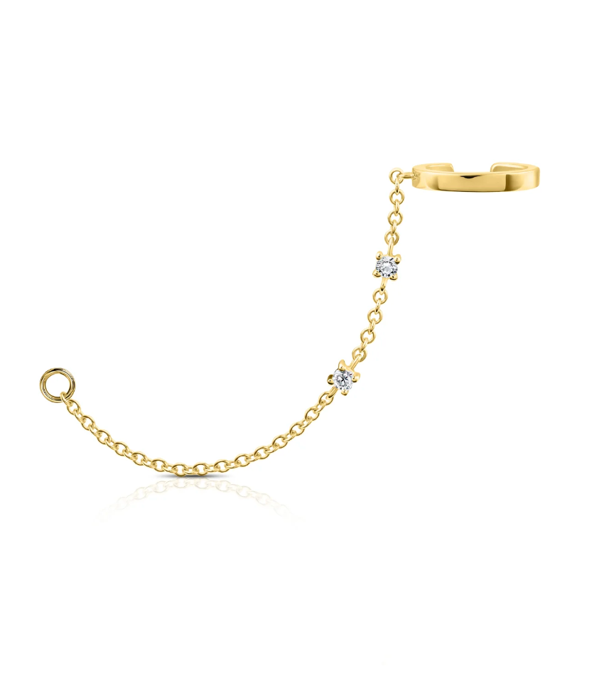 DIAMOND CHAIN EAR CUFF WITH LOOP - Millo 