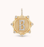 Load image into Gallery viewer, LARGE ALPHABET COIN PAVÉ CHARM - Millo 
