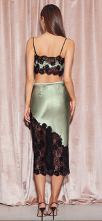 Load image into Gallery viewer, SILK &amp; LACE SCALLOP MIDI SKIRT - Millo 
