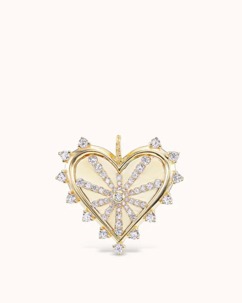 SMALL SPIKED HEART PAVÉ CHARM - Millo 