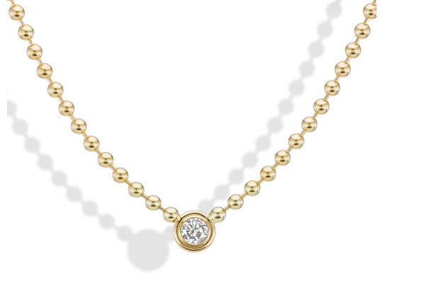 Diamond Round Double Bubble Bezel Necklace - Millo 