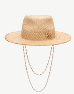 Load image into Gallery viewer, Pearl Chain Frayed-Brim Fedora Hat - Millo 
