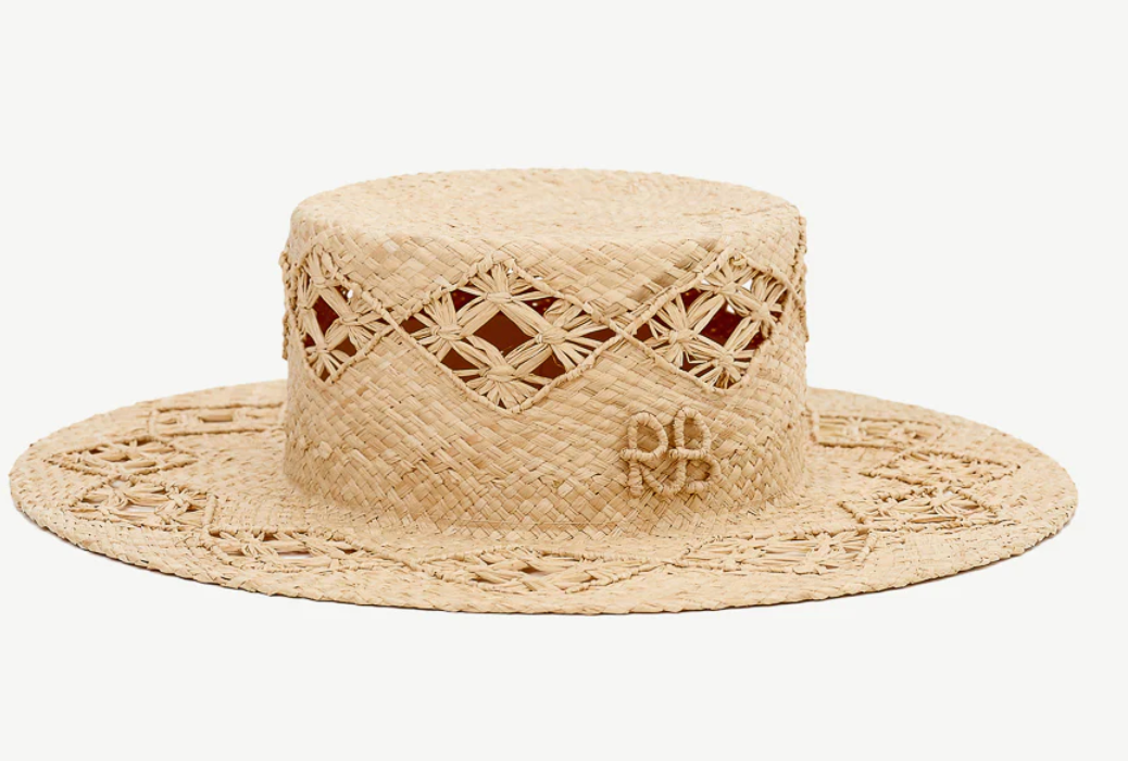 Monogram-embellished Boater Hat - Millo 