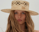 Load image into Gallery viewer, Monogram-embellished Boater Hat - Millo 
