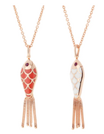 Load image into Gallery viewer, FISH FOR LOVE PENDANT CORAL AND IVORY RUBIES - Millo 
